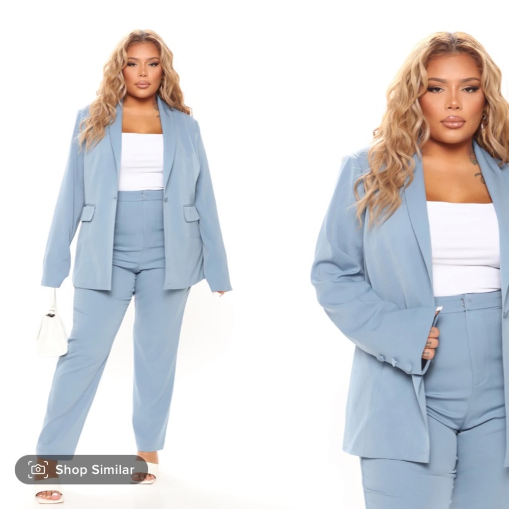 Blue Blazer Pant Set from Fashion Nova
